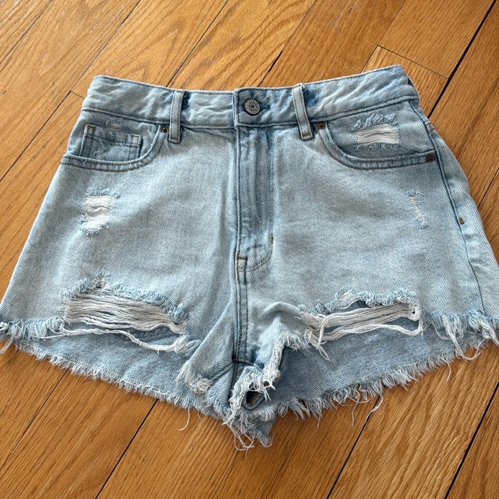 PacSun High Rise Distressed Festival Shorts 25